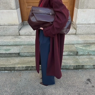 WW | Eleganter Burgunderfarbener Langer Mantel