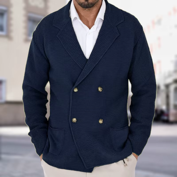W&W Mode | Doppellagiger Herren Strickblazer Für Zeitlose Eleganz