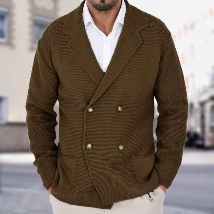 W&W Mode | Doppellagiger Herren Strickblazer Für Zeitlose Eleganz