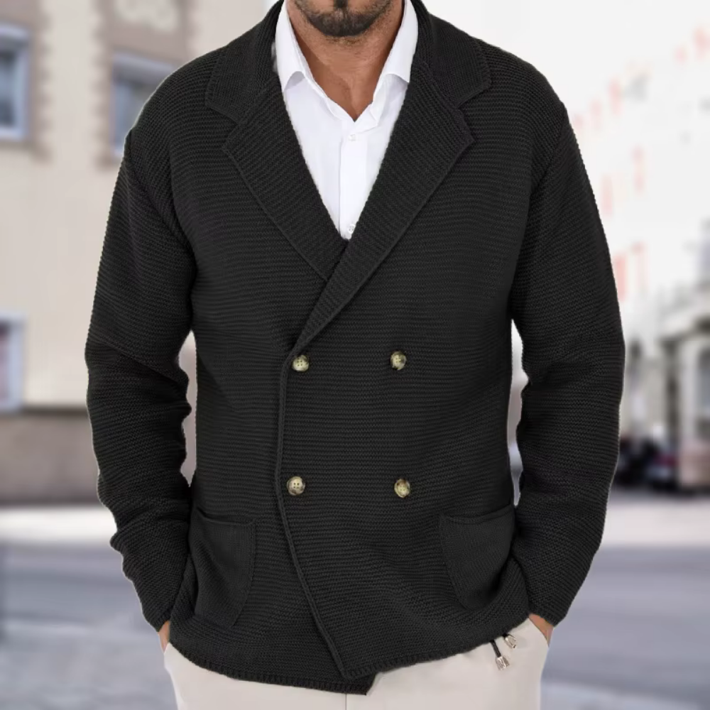 W&W Mode | Doppellagiger Herren Strickblazer Für Zeitlose Eleganz