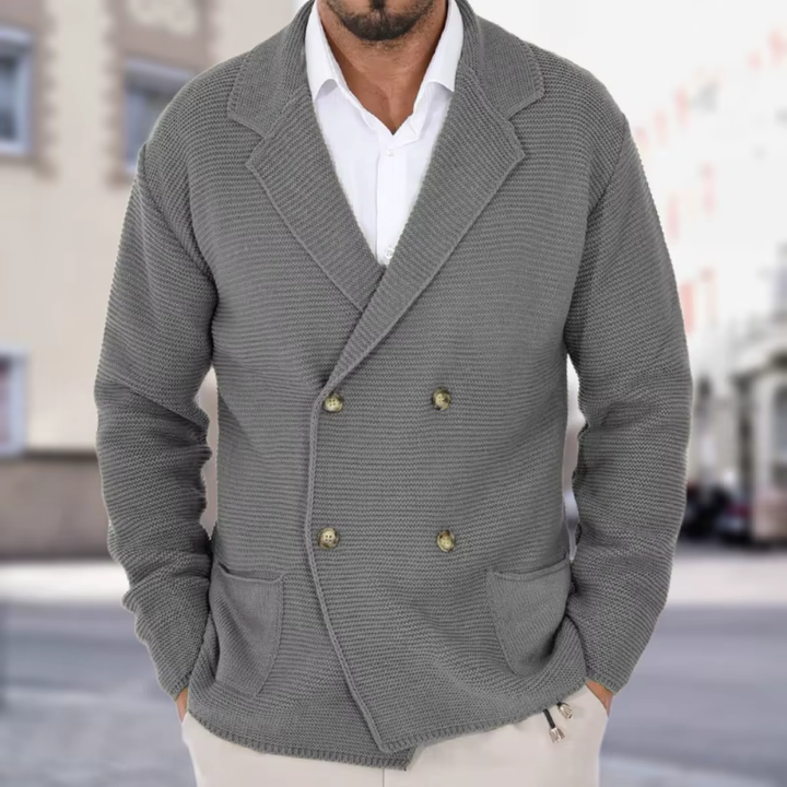 W&W Mode | Doppellagiger Herren Strickblazer Für Zeitlose Eleganz