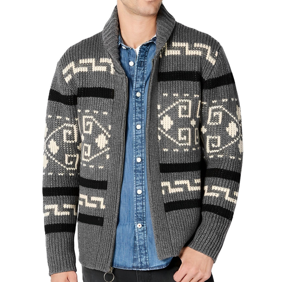 WW | Herren Strickjacke Mit Retro|Revers