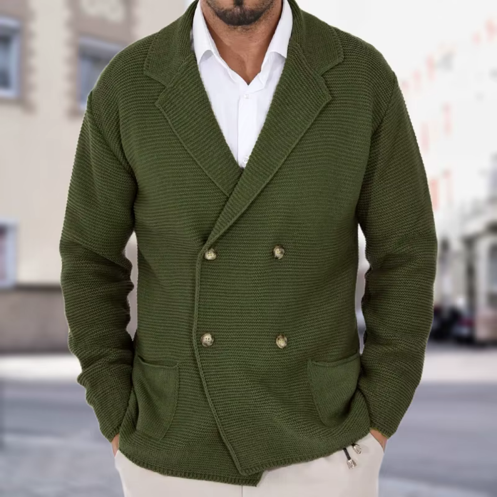 W&W Mode | Doppellagiger Herren Strickblazer Für Zeitlose Eleganz