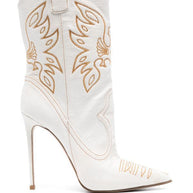 WW | Damenmode Western Denim Stil High Heels Stiefel