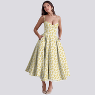 WW | Midi Kleid Mit Blumenkorsatzt Für Damen