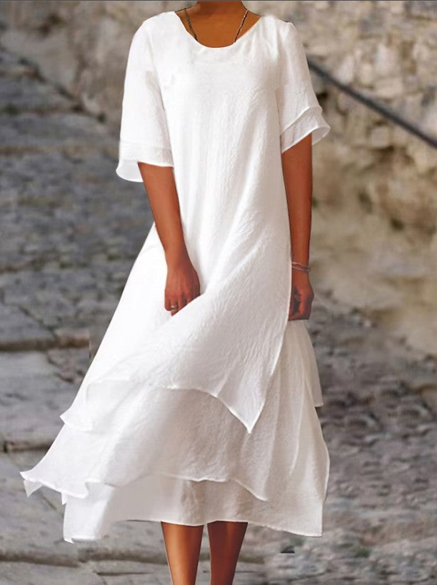 WW | Fließendes Midi-Kleid mit Mehreren Schichten