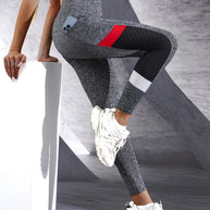 WW | Hochtaillierte Yoga Leggings Mit Kontrastfarben Für Frauen