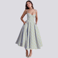 WW | Midi Kleid Mit Blumenkorsatzt Für Damen