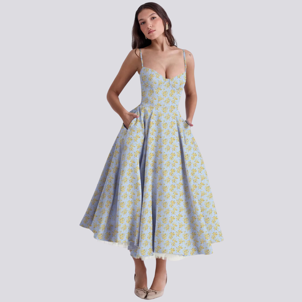 WW | Midi Kleid Mit Blumenkorsatzt Für Damen