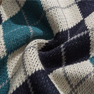 Block Strickweste mit Rautenmuster