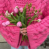 WW | Rosiedress Rundhals Übergroße Zopfmuster Pullover
