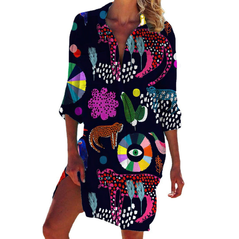 WW | Bikini Jacke Shirt Badeanzug Strickjacke Damenbekleidung Druck Urlaub Strandshirt