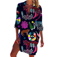 WW | Bikini Jacke Shirt Badeanzug Strickjacke Damenbekleidung Druck Urlaub Strandshirt