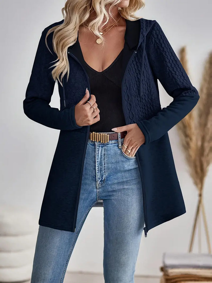 W&W Mode | Damen Kapuzen Sweatshirt mit Reißverschluss