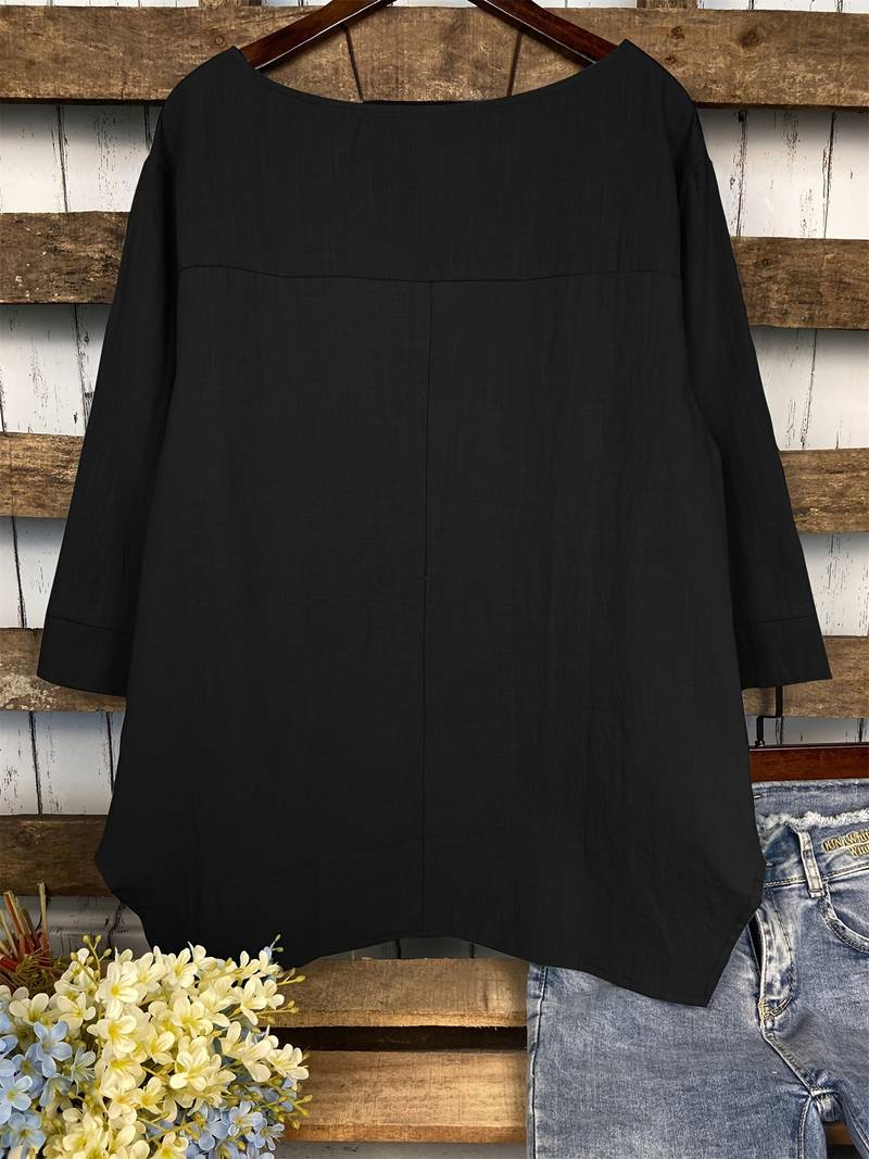 WW | Freizeitbluse mit Rundhalsausschnitt für Den Frühling