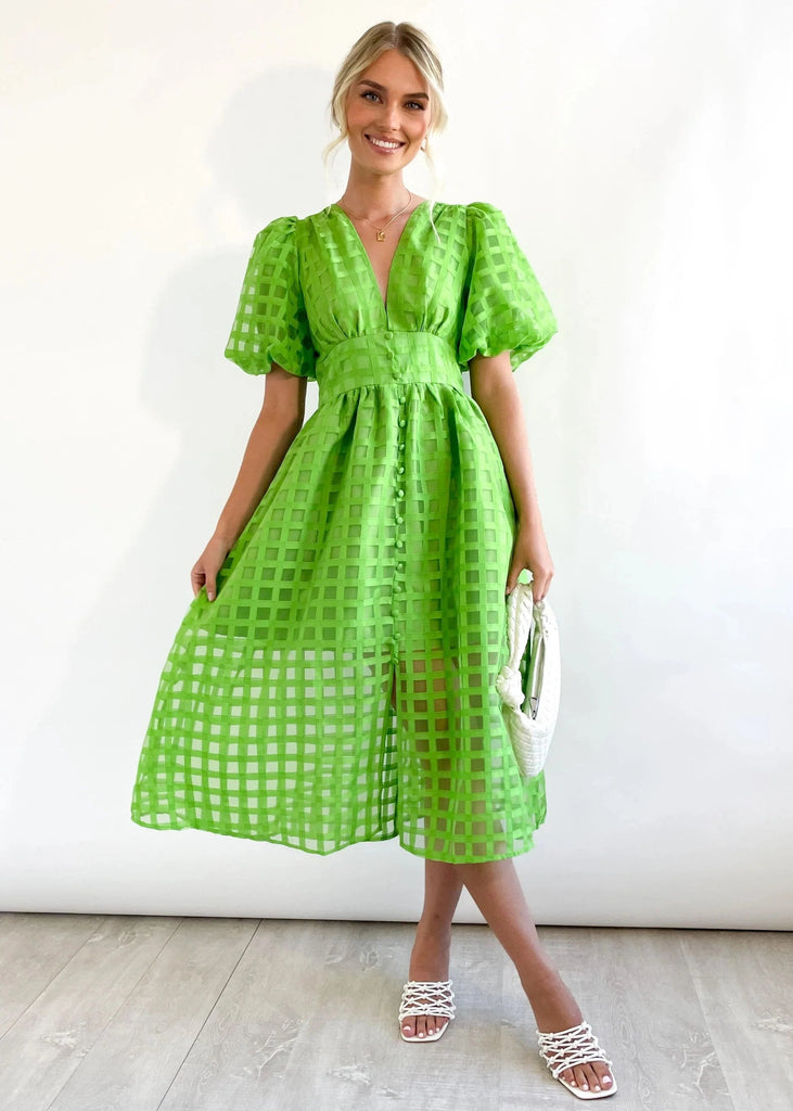 WW | Midikleid mit Puffärmeln