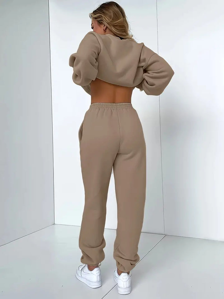 W&W Mode Jogginganzug | Lässig weicher 2-teiliger Damenanzug mit Pullover und passender Hose