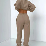 WW Jogginganzug | Lässig weicher 2-teiliger Damenanzug mit Pullover und passender Hose