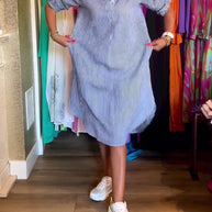 WW | Gestreiftes Hemdkleid In Lässiger Passform