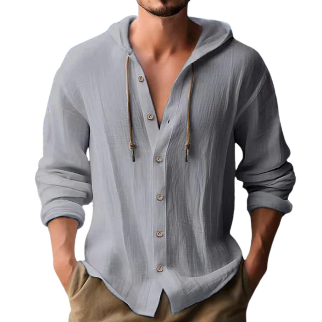 WW | Button Down Hemd Mit Kapuze Für Herren