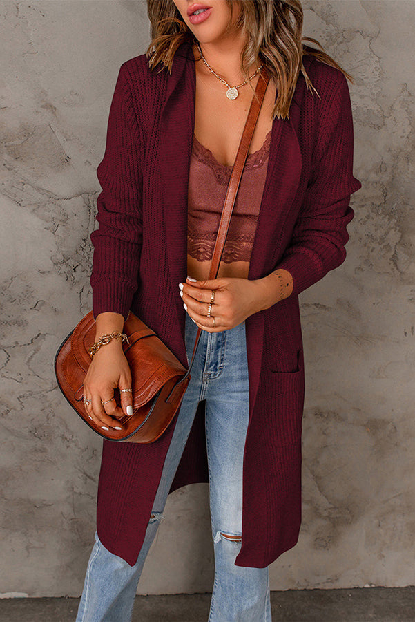 WW | Jonathan Pocketed Hood Midi Strickpullover