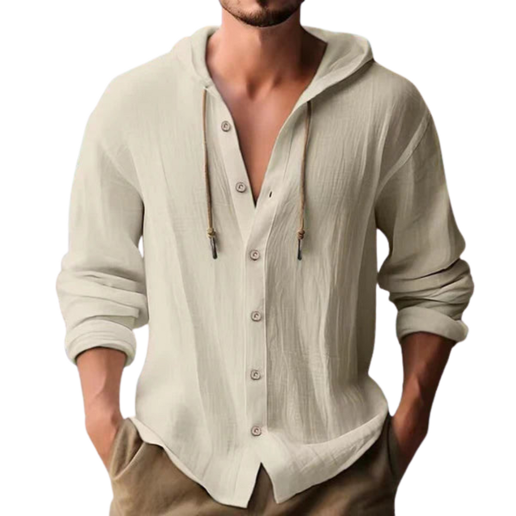 WW | Button Down Hemd Mit Kapuze Für Herren