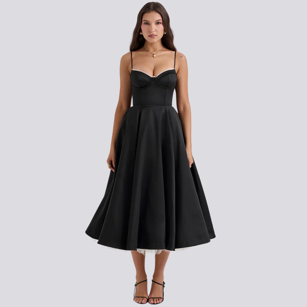 WW | Midi Kleid Mit Blumenkorsatzt Für Damen