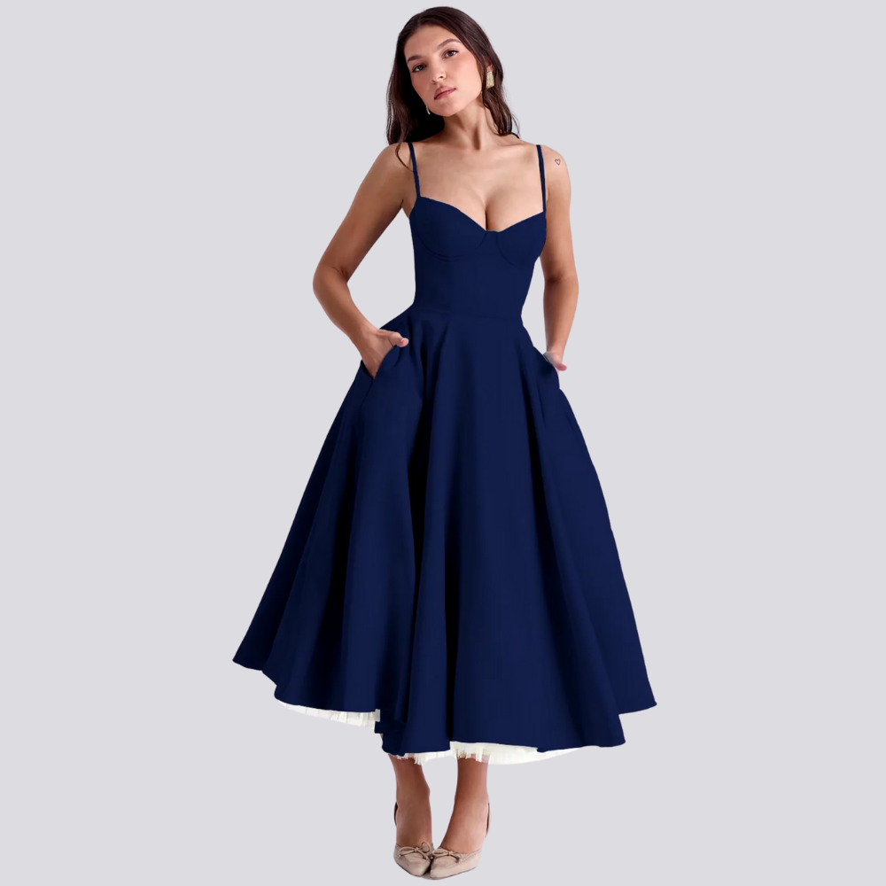 WW | Midi Kleid Mit Blumenkorsatzt Für Damen