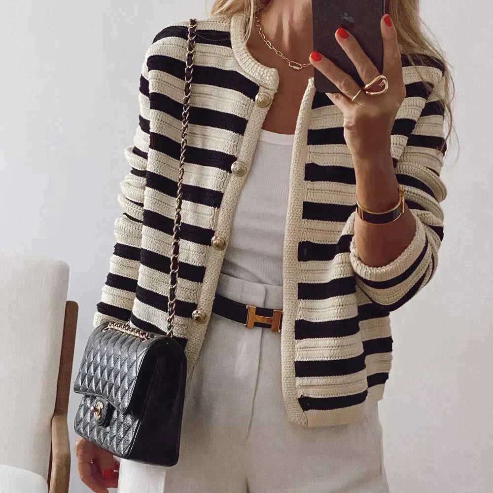 W&W Mode Streifen - Elegante gestreifte Jacke