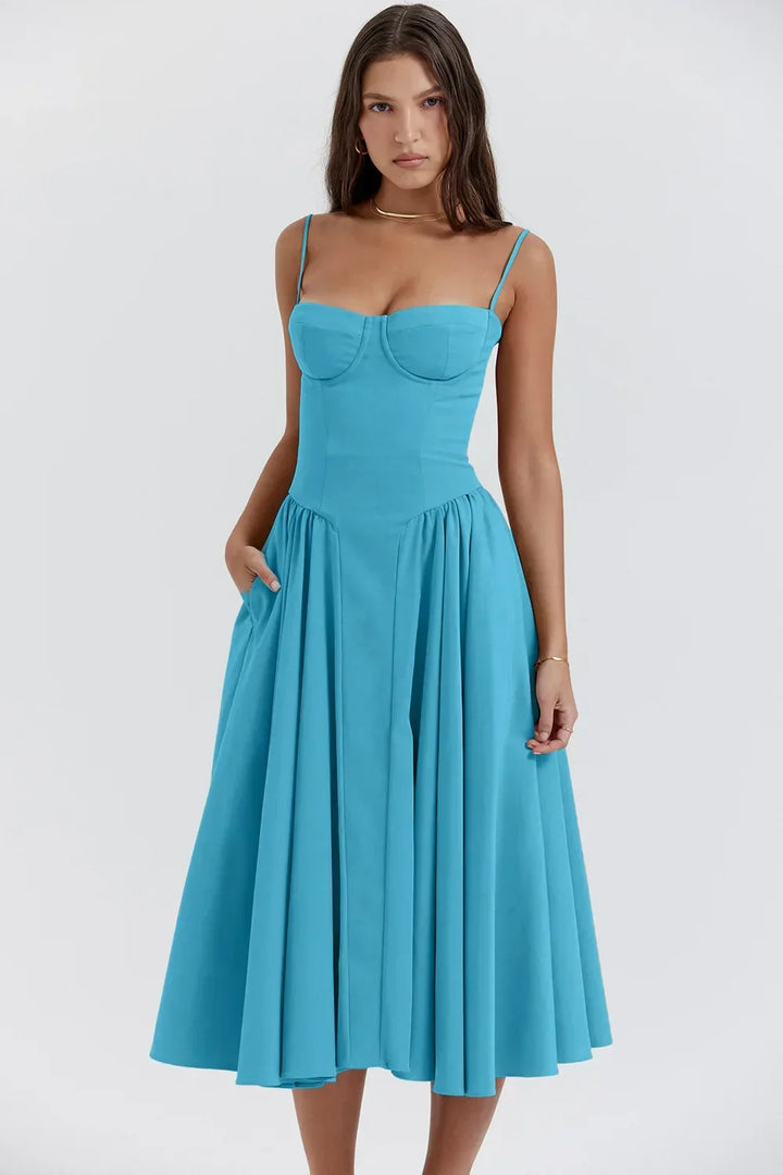 W&W Mode | Ärmelloses Midikleid Mit Korsett Passform