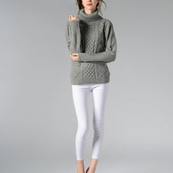 Celina™ - Damen Rollkragenpullover mit langen Ärmeln und Kabelstrick