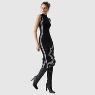 WW | Ärmelloses Kleid mit Kontrastpaspelierung