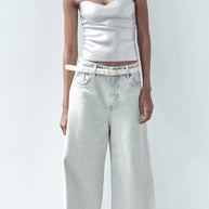 WW | Rosiedress Bandeau Metallic Crop Tube Top