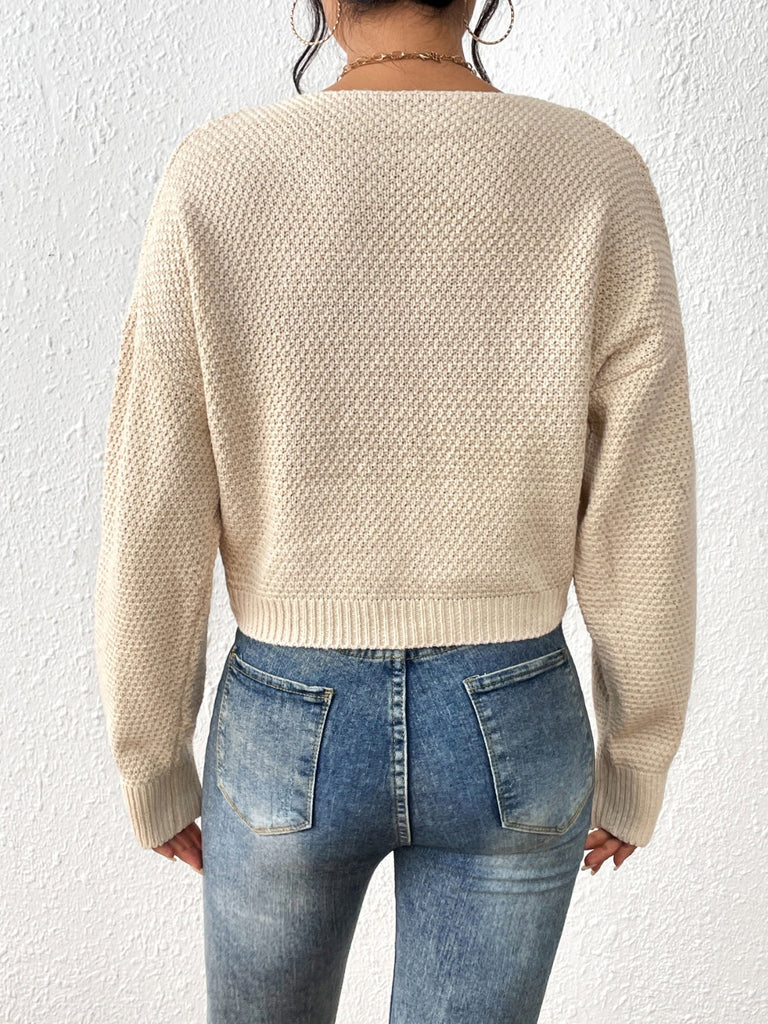 WW | Kabelstrick Schlitz Drop Shoulder Pullover