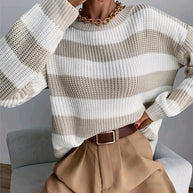 Bequemer gestreifter Pullover
