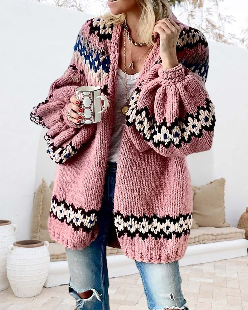Cardigan mit Laternenärmeln