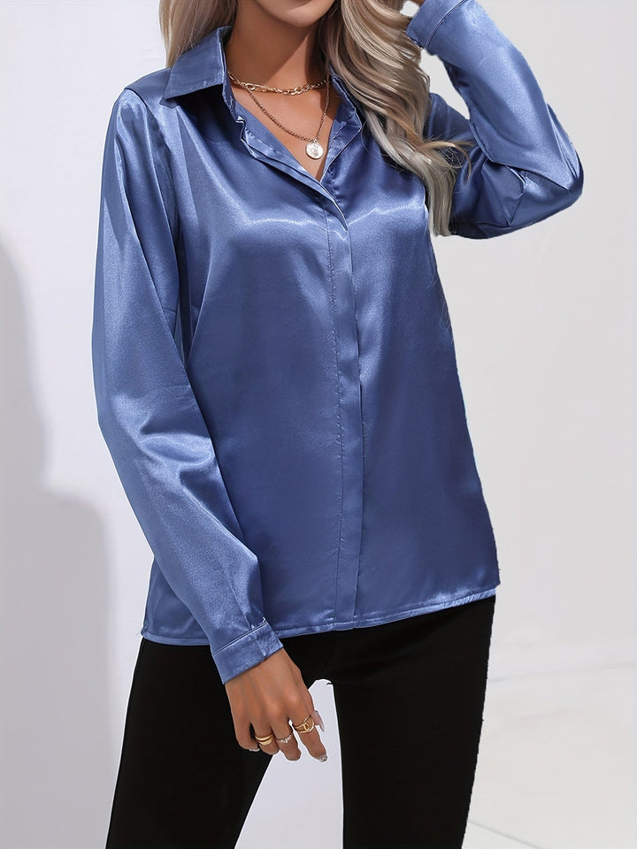 W&W Mode | Schicke Herbst Elegante Satin Bluse für Frauen