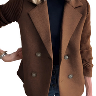 WW | Damen Blazer aus veganer Wolle mit gestrickten Ärmeln