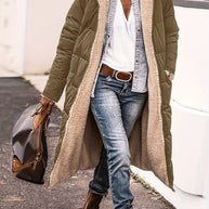 WW | Lange Elegante Gesteppte Damen Winterjacke Mit Futter Aus Fleece