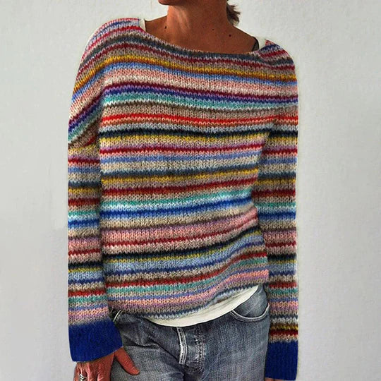WW | Elegante Gestreifte Langarm-Sweater