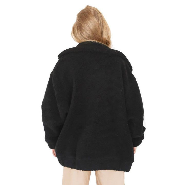 W&W Mode | Damen Fleece Sweatshirt Mit Breitem Kragen