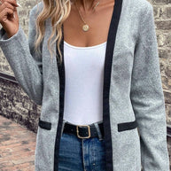 WW | Schicke Wintergraue Strickjacke für Frauen