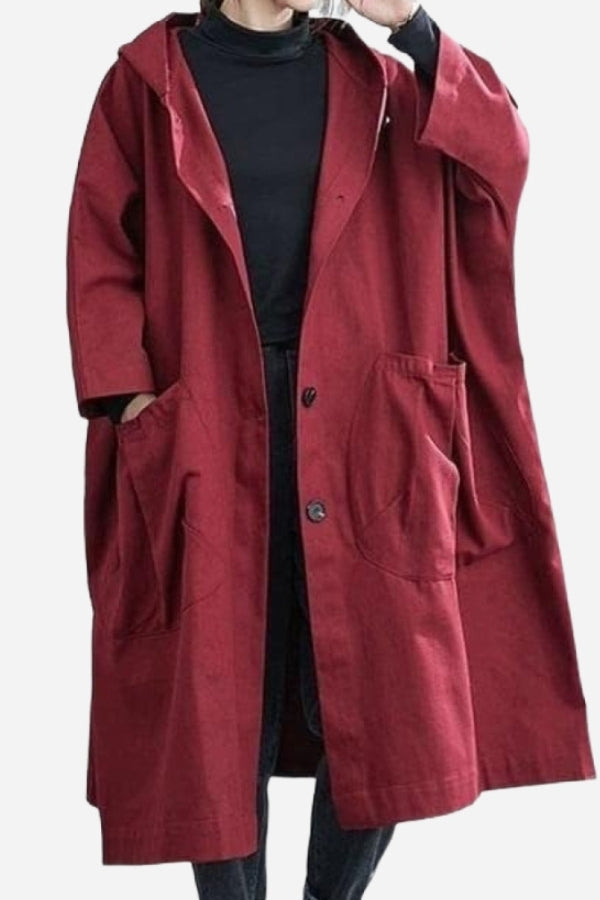 Oversize-Windbreaker-Jacke mit wasserabweisendem Material und Windschutz