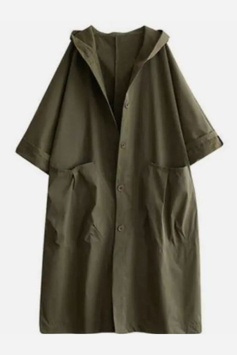 Oversize-Windbreaker-Jacke mit wasserabweisendem Material und Windschutz
