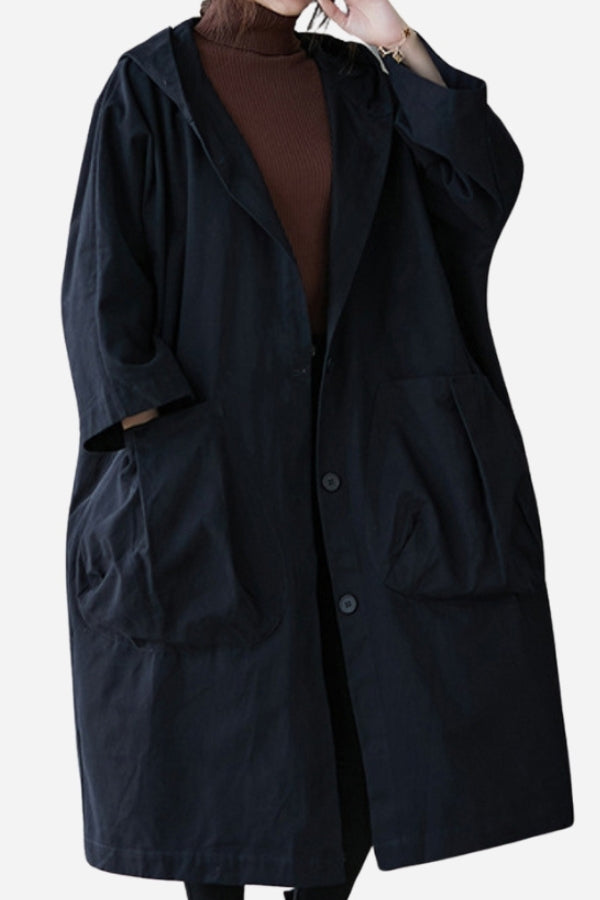 Oversize-Windbreaker-Jacke mit wasserabweisendem Material und Windschutz