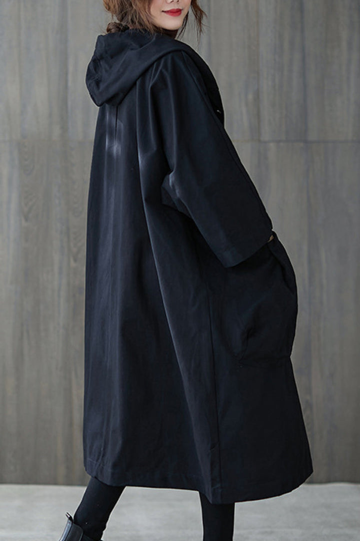 Oversize-Windbreaker-Jacke mit wasserabweisendem Material und Windschutz