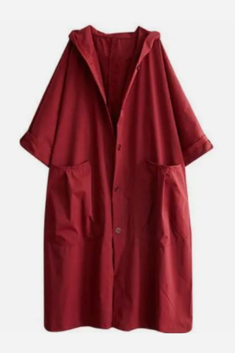 Oversize-Windbreaker-Jacke mit wasserabweisendem Material und Windschutz