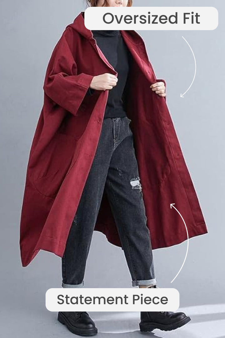 Oversize-Windbreaker-Jacke mit wasserabweisendem Material und Windschutz