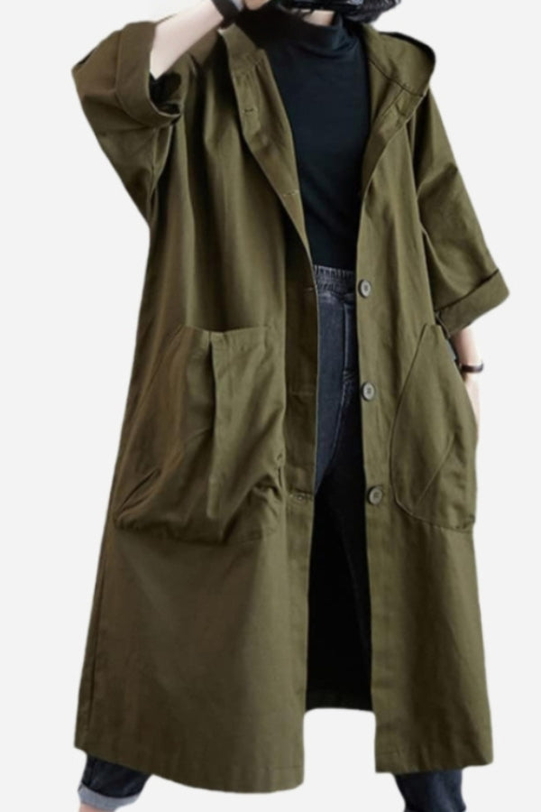 Oversize-Windbreaker-Jacke mit wasserabweisendem Material und Windschutz