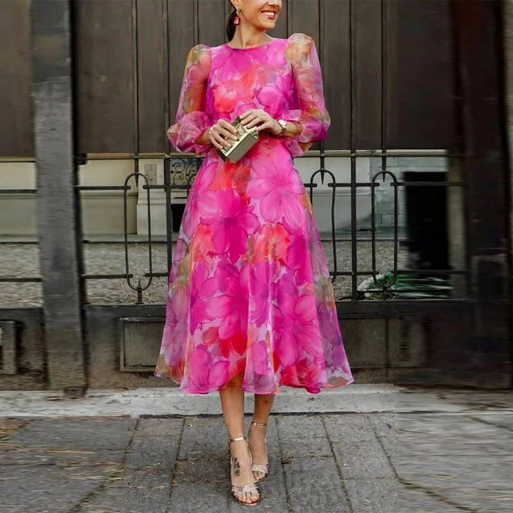 WW | Bohemian Make-Up Abendkleid für Frauen Midi